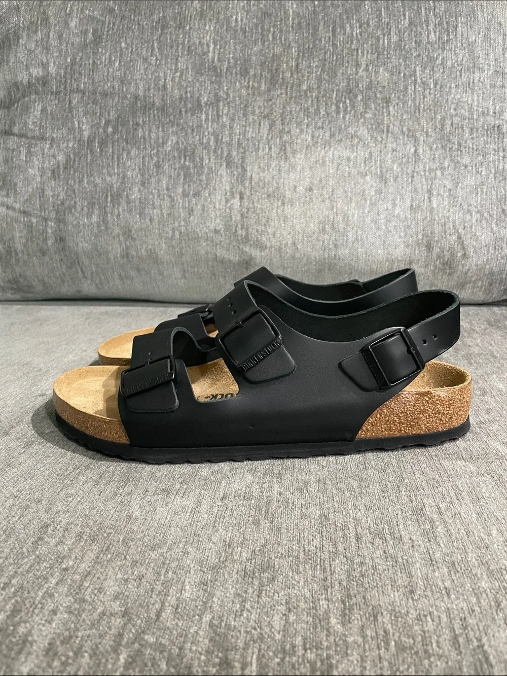 Birkenstock Mens Milano Sandals in Black Size 10 NEW!